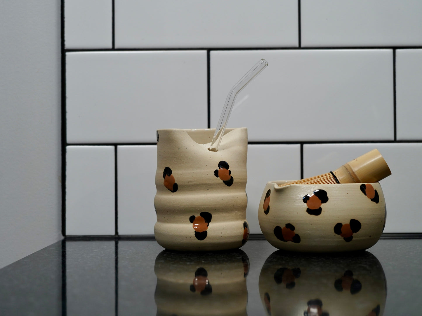 Leopard Matcha Set