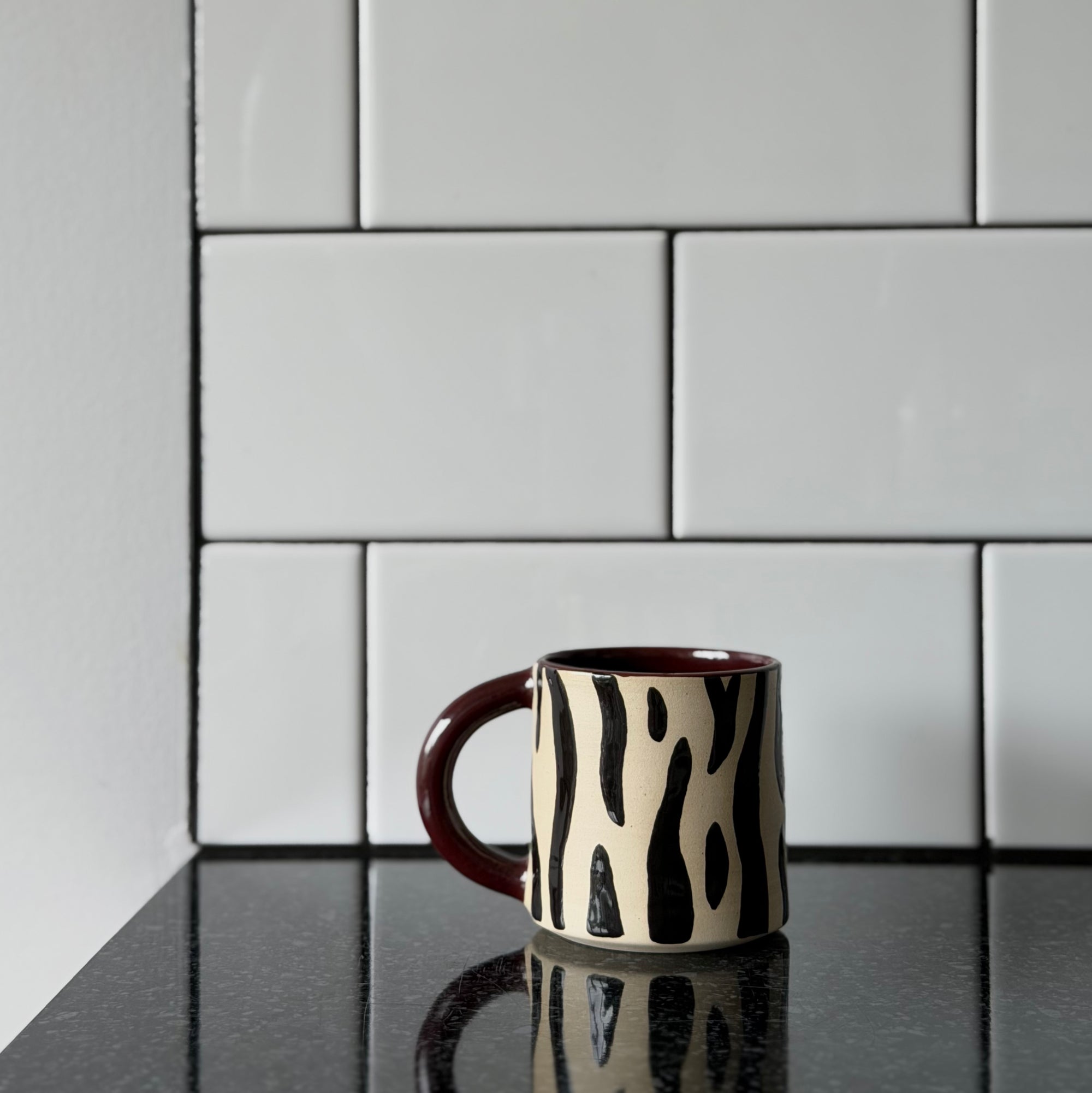 Burgundy Zebra Mug